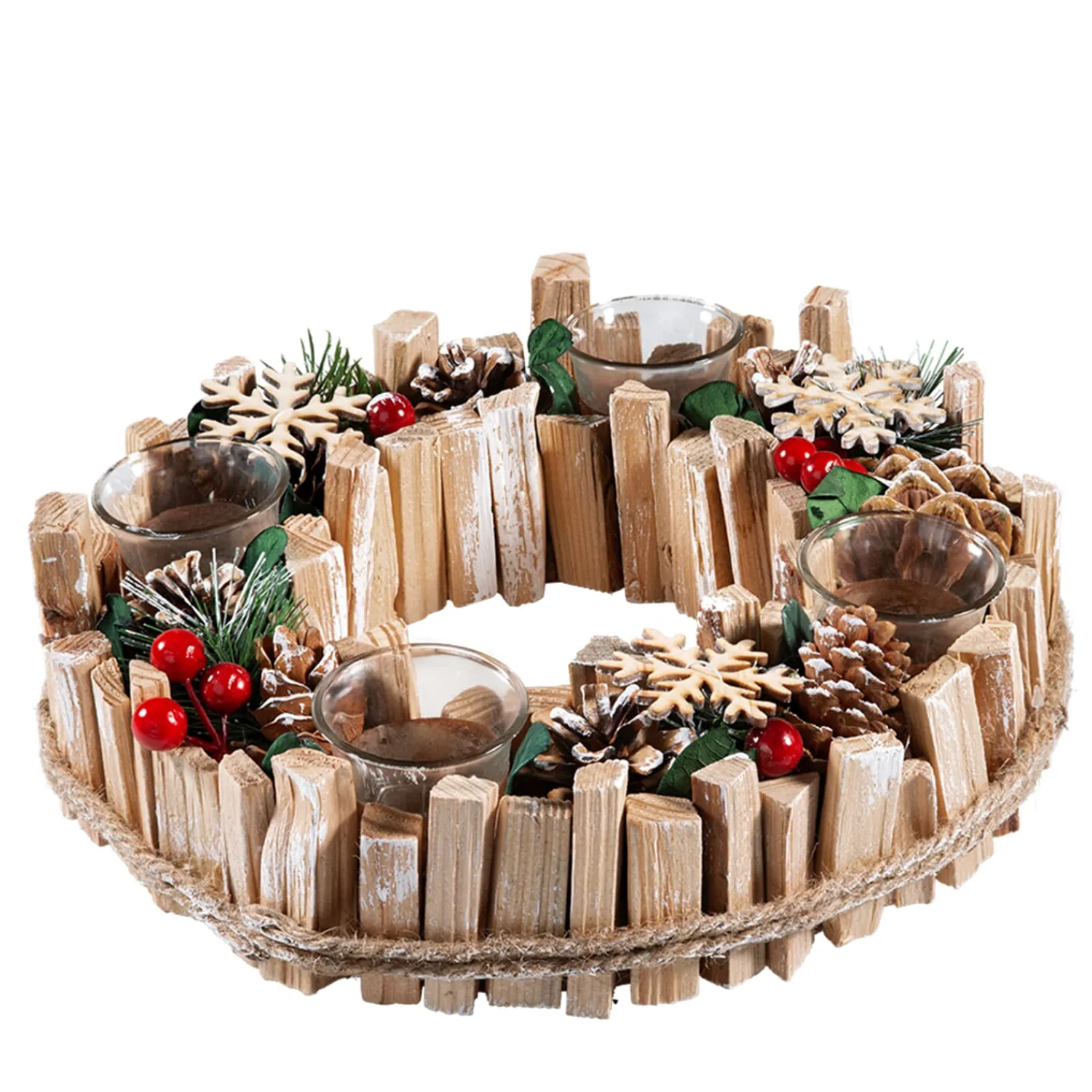 Käthe Wohlfahrt Wohndeko<Adventskranz Mit Roten Beeren Und Zapfen