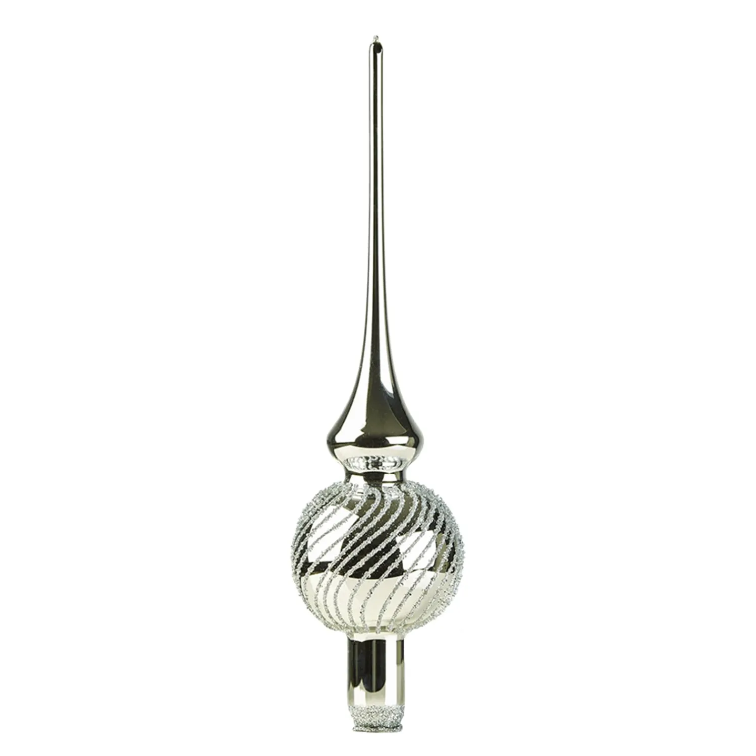 Käthe Wohlfahrt Baumspitzen<Baumspitze Silber Mit Silber Spiraldekor