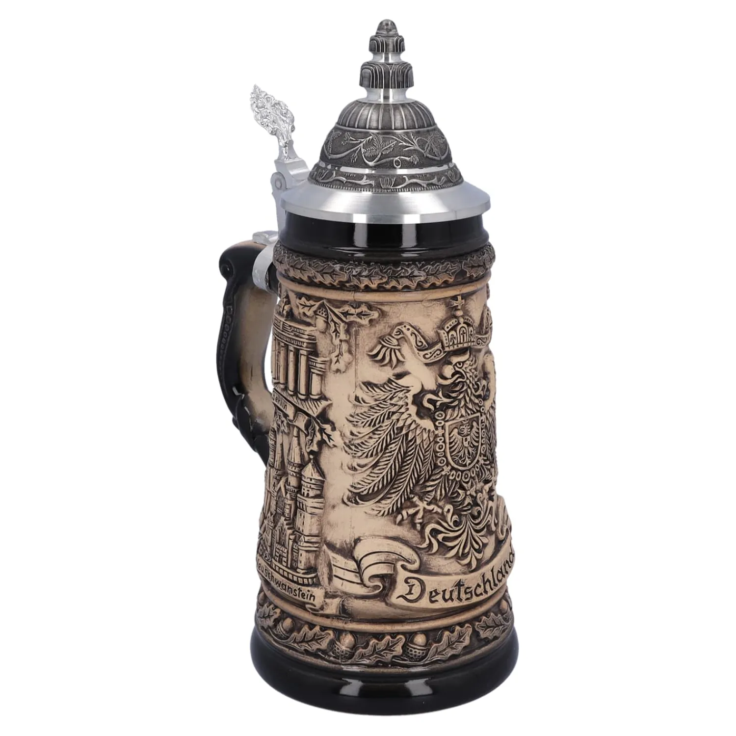 Käthe Wohlfahrt Bierkruge<Bierkrug Mit Zinndeckel "Deutschland", Natur, 0,5L