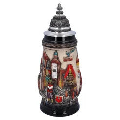 Käthe Wohlfahrt Bierkruge<Bierkrug Mit Zinndeckel "Rothenburg", Natur, 0,25 L