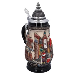 Käthe Wohlfahrt Bierkruge<Bierkrug Mit Zinndeckel "Rothenburg", Natur, 0,25 L