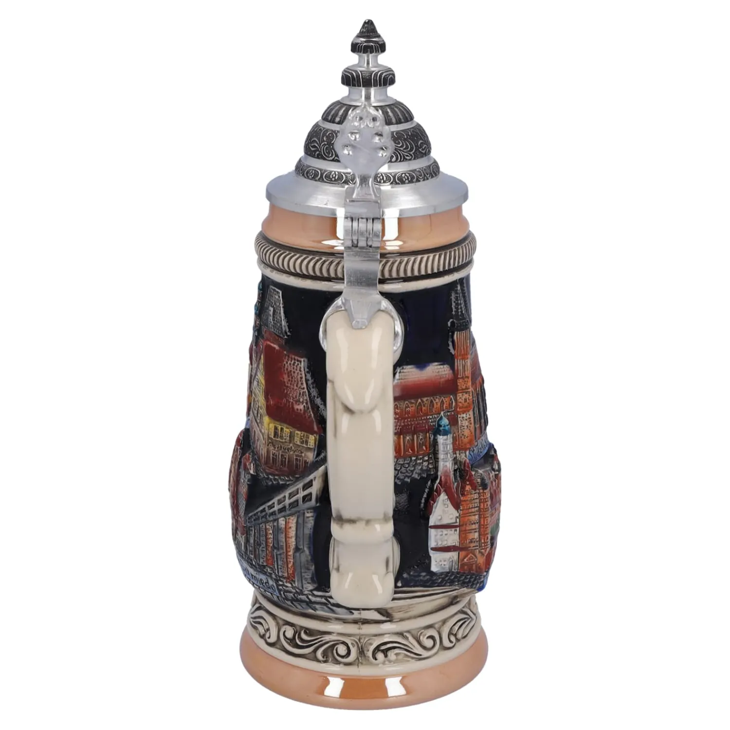 Käthe Wohlfahrt Bierkruge<Bierkrug Mit Zinndeckel "Rothenburg", Schwarz, 0,25L