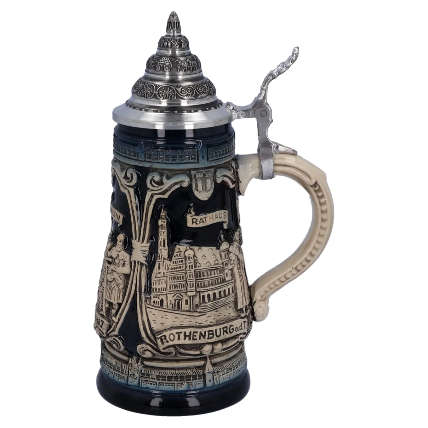 Käthe Wohlfahrt Bierkruge<Bierkrug Mit Zinndeckel "Rothenburg Mit Ritter", 0,25L