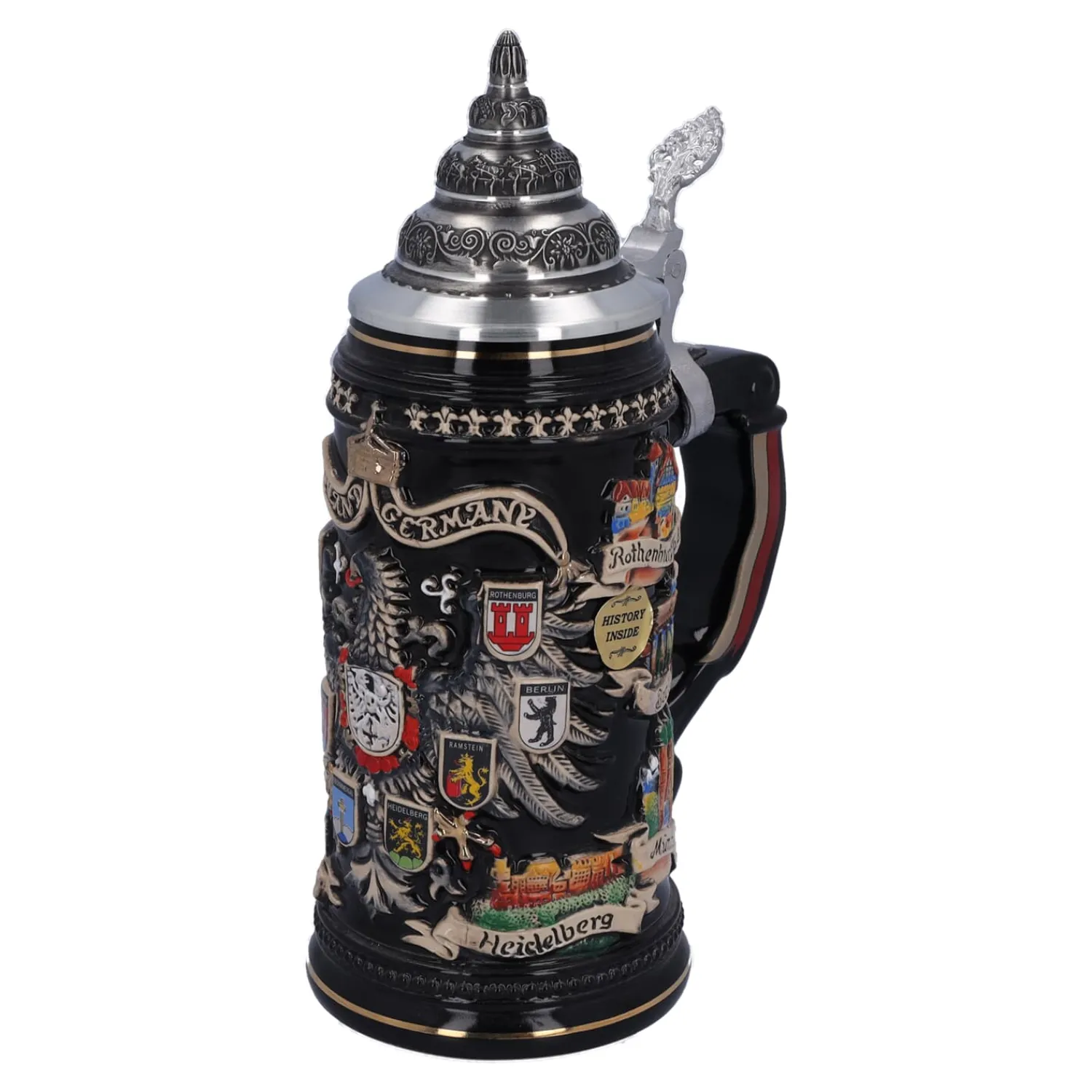 Käthe Wohlfahrt Bierkruge<Bierkrug Mit Zinndeckel "Stadtwappen", Gold, 0,4L