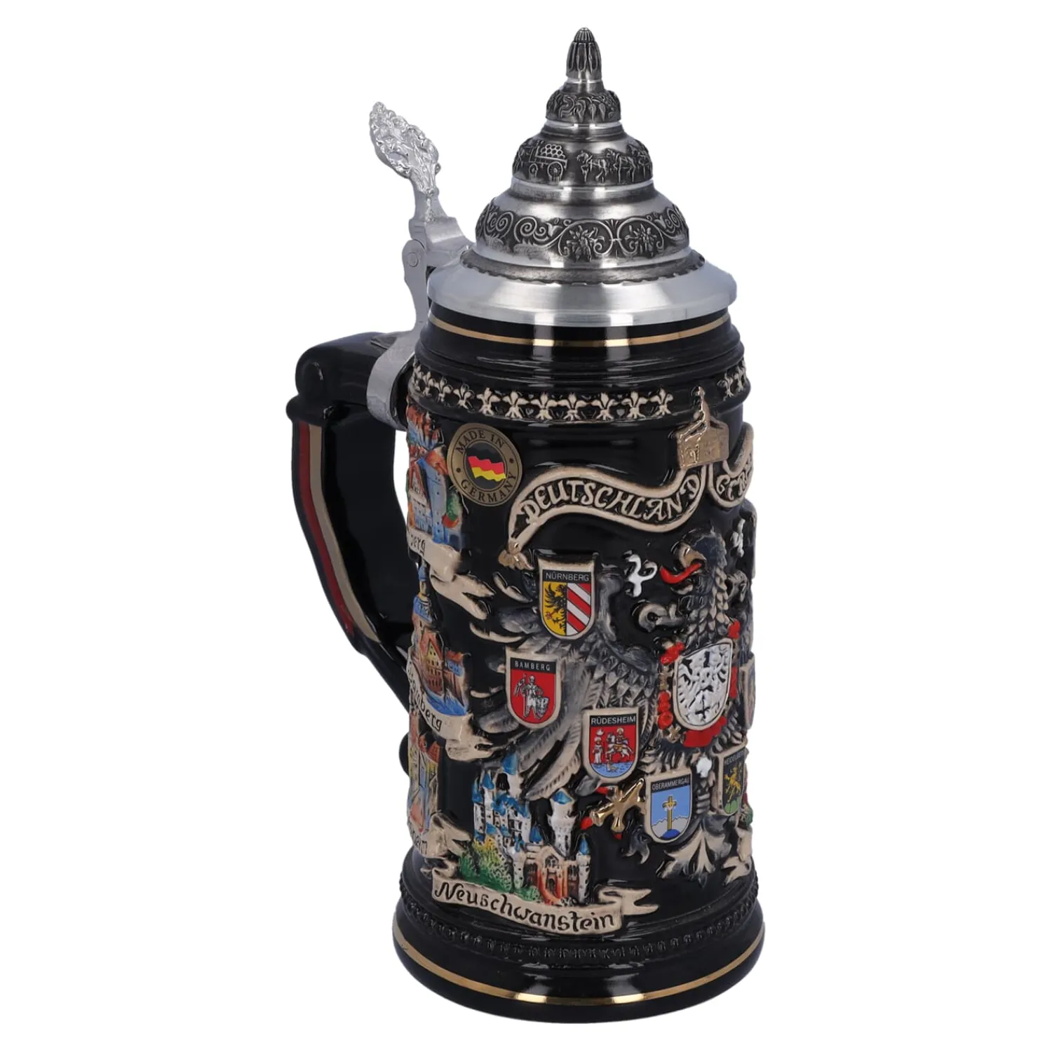 Käthe Wohlfahrt Bierkruge<Bierkrug Mit Zinndeckel "Stadtwappen", Gold, 0,4L