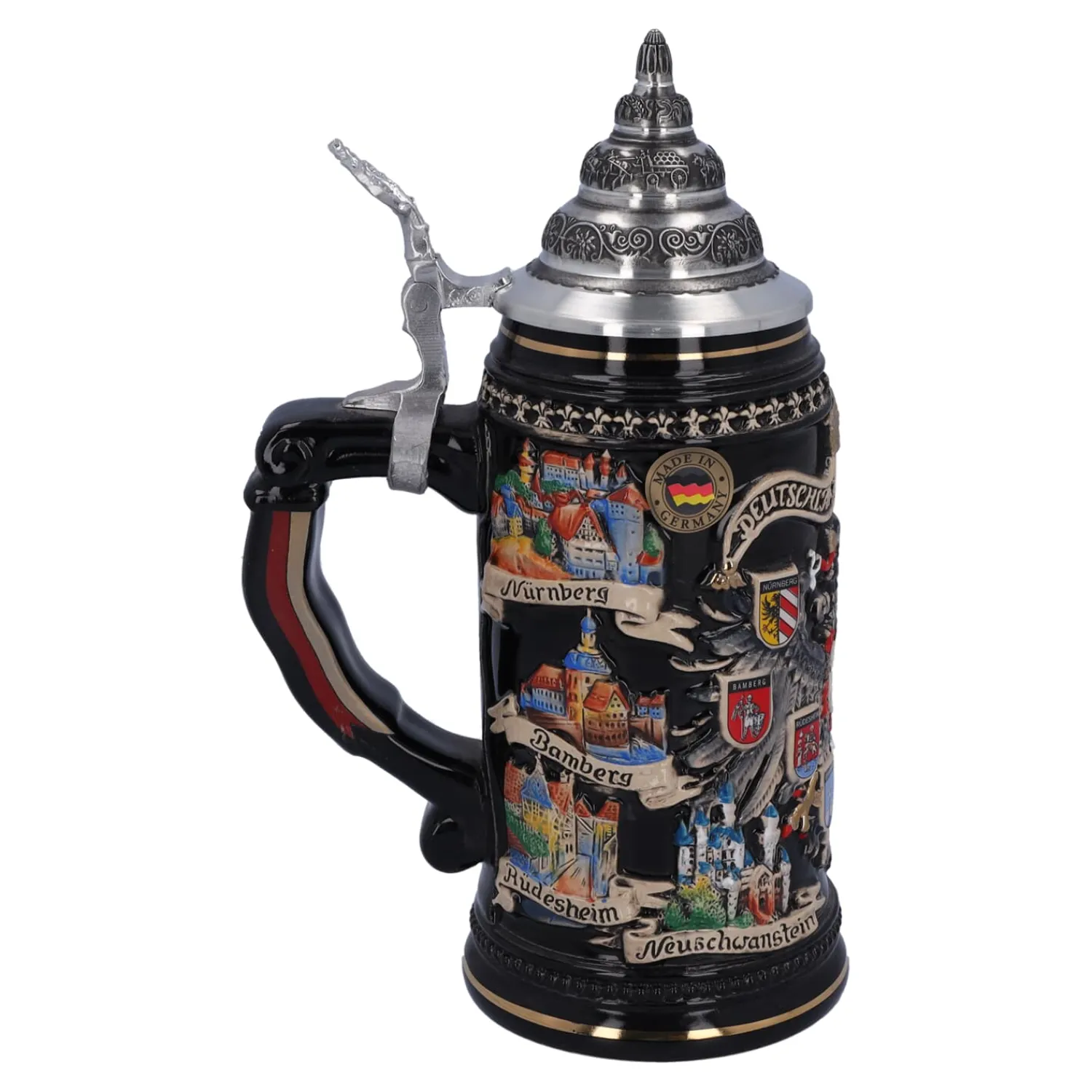 Käthe Wohlfahrt Bierkruge<Bierkrug Mit Zinndeckel "Stadtwappen", Gold, 0,4L