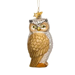 Poesie in Glas Baumschmuck Aus Glas<Eule Gold-Silber