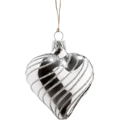 Käthe Wohlfahrt Baumkugeln Und Set-Angebote<Glasherz Silber Mit Silber Spiraldekor
