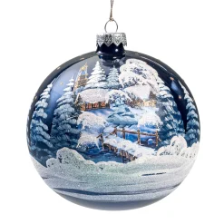 Käthe Wohlfahrt Baumkugeln Und Set-Angebote<Glaskugel Blau Kirche Im Winter, 12 Cm
