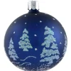 Käthe Wohlfahrt Baumkugeln Und Set-Angebote<Glaskugel Blau Mit Glitzer Baumen, 7 Cm