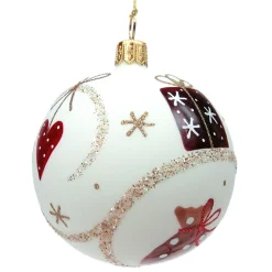 Käthe Wohlfahrt Baumkugeln Und Set-Angebote<Glaskugel Cremefarben Matt Mit Weihnachtlichen Motiven, 7 Cm