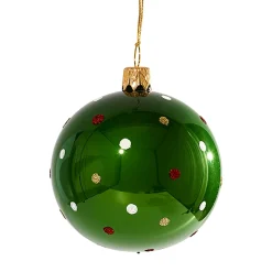 Käthe Wohlfahrt Baumkugeln Und Set-Angebote<Glaskugel Grun Mit Bunten Punkten, 7 Cm
