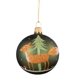Käthe Wohlfahrt Baumkugeln Und Set-Angebote<Glaskugel Grun Mit Fuchs, 7 Cm