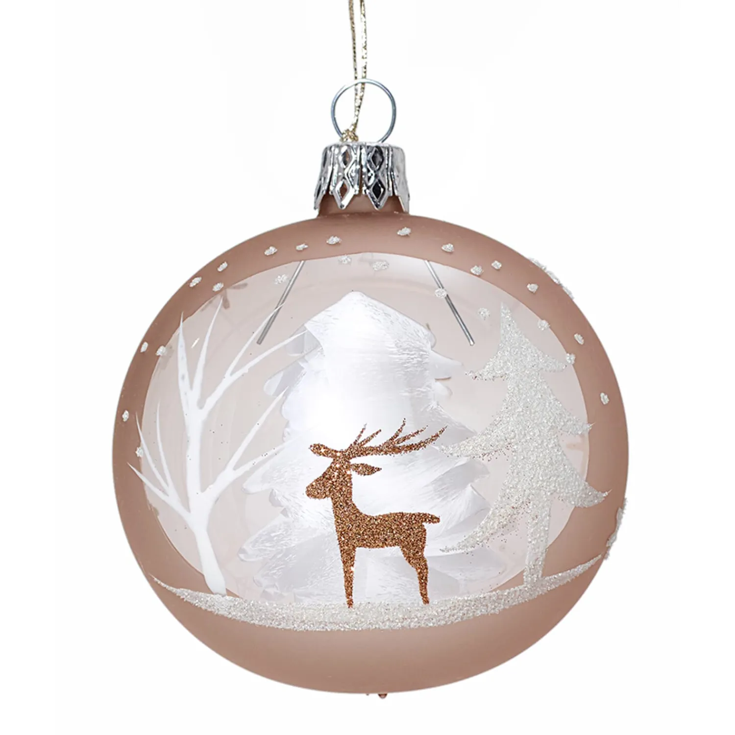 Käthe Wohlfahrt Baumkugeln Und Set-Angebote<Glaskugel Hellbraun Mit Winterwald, 7Cm
