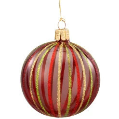 Käthe Wohlfahrt Baumkugeln Und Set-Angebote<Glaskugel Klar Mit Bunten Streifen, 7 Cm