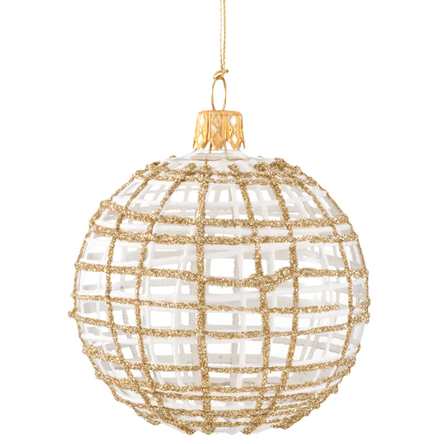 Käthe Wohlfahrt Baumkugeln Und Set-Angebote<Glaskugel Klar Mit Glitter Gold/Weis, 8 Cm