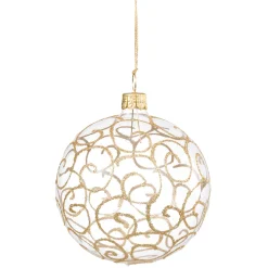 Käthe Wohlfahrt Baumkugeln Und Set-Angebote<Glaskugel Klar Mit Goldschnorkeln, 8 Cm
