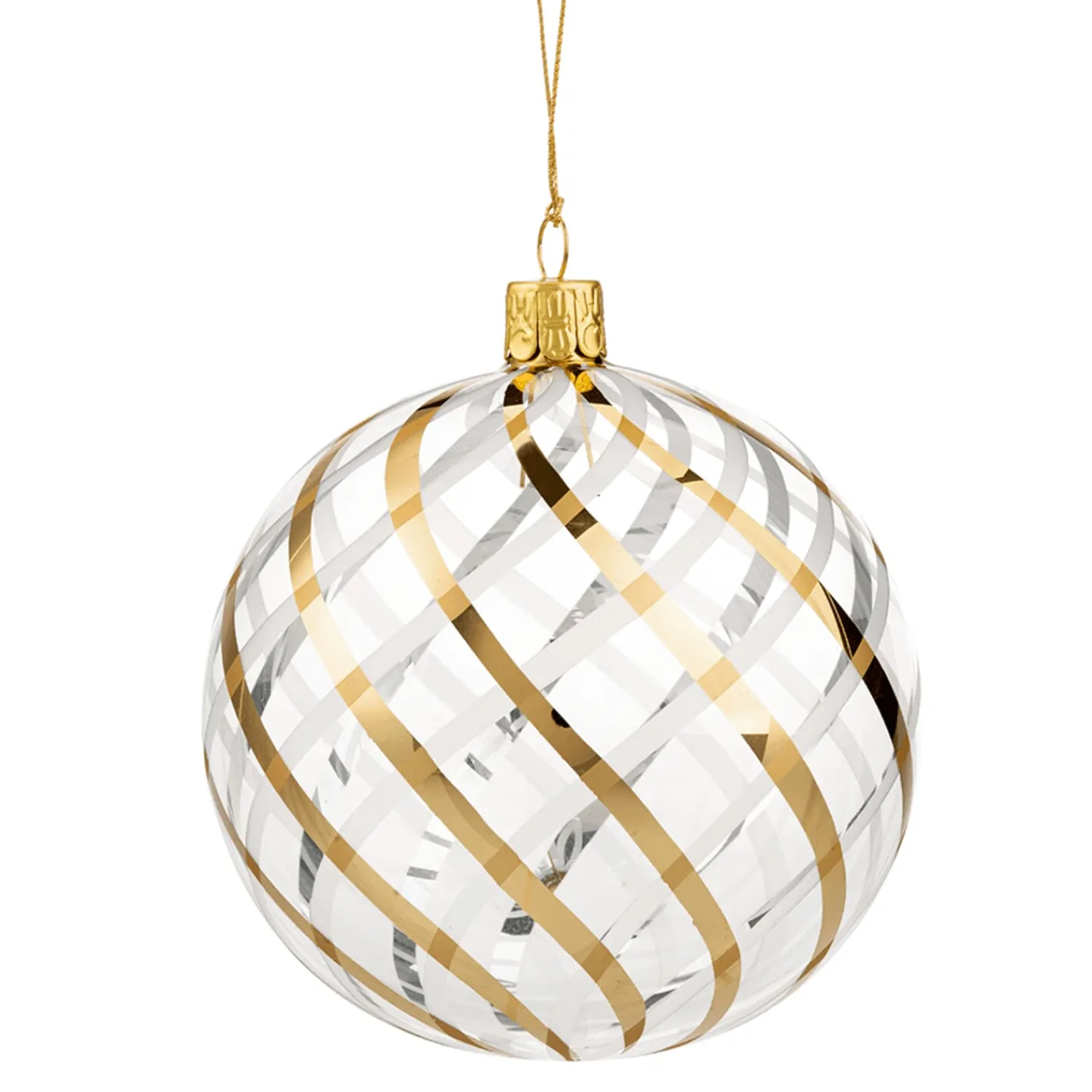 Käthe Wohlfahrt Baumkugeln Und Set-Angebote<Glaskugel Klar Mit Gold-Weisem Netzdekor, 10 Cm