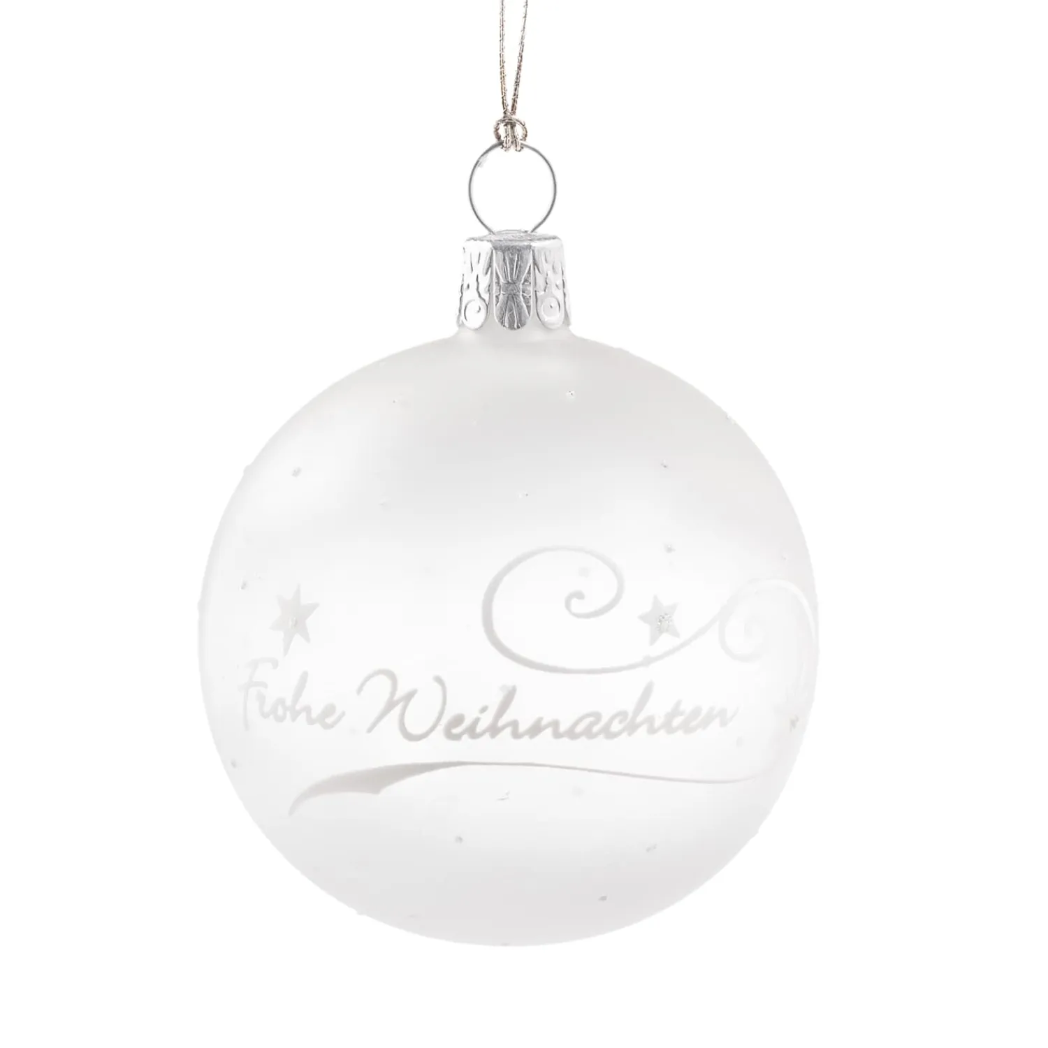 Käthe Wohlfahrt Baumkugeln Und Set-Angebote<Glaskugel Klar/Weis „Frohe Weihnachten", 6 Cm
