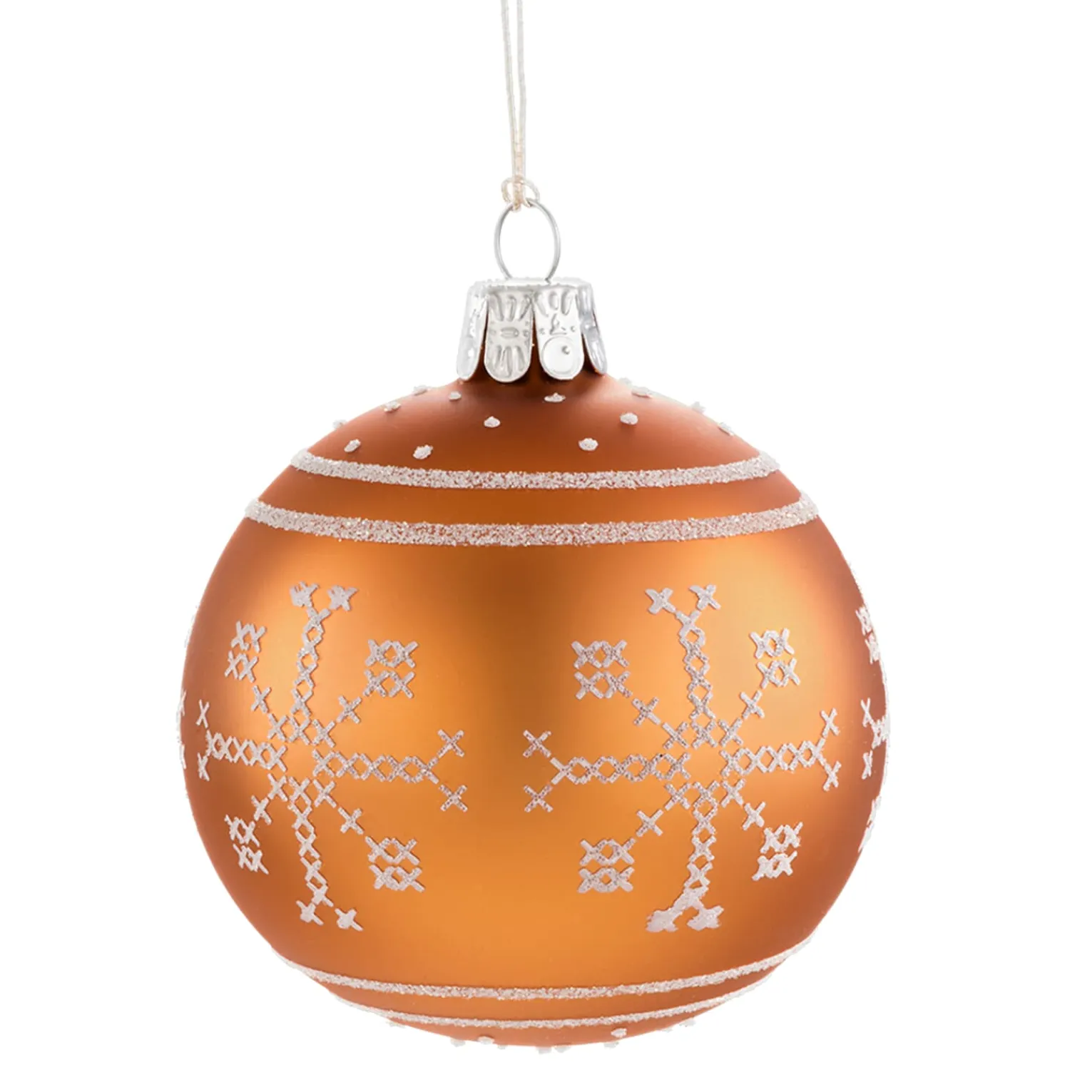 Käthe Wohlfahrt Baumkugeln Und Set-Angebote<Glaskugel Orange Mit Weisem Muster, 7 Cm