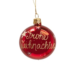 Käthe Wohlfahrt Baumkugeln Und Set-Angebote<Glaskugel Rot "Frohe Weihnachten", 6 Cm