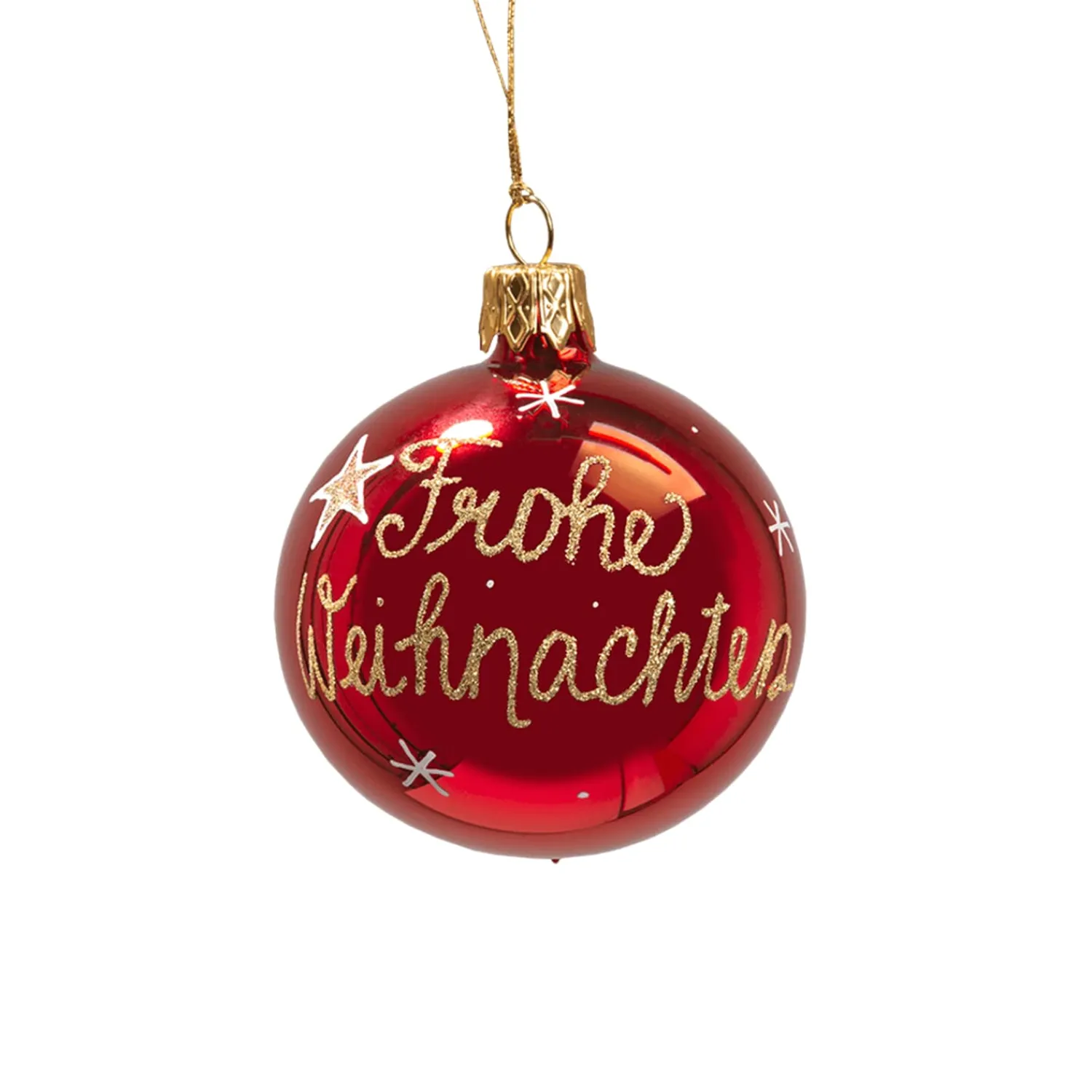 Käthe Wohlfahrt Baumkugeln Und Set-Angebote<Glaskugel Rot "Frohe Weihnachten", 6 Cm