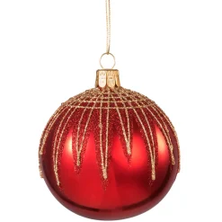 Käthe Wohlfahrt Baumkugeln Und Set-Angebote<Glaskugel Rot Mit Glitterdach, 8 Cm