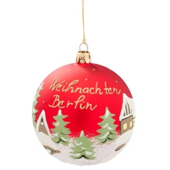 Käthe Wohlfahrt Deutschland Motive<Glaskugel Rot "Weihnachten Berlin", 10 Cm