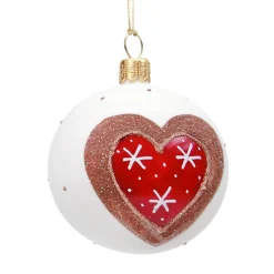 Käthe Wohlfahrt Baumkugeln Und Set-Angebote<Glaskugel Weis Matt Mit Lebkuchenherz, 8 Cm