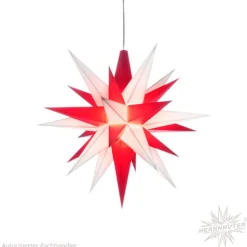 Herrnhuter Sterne Sterne<Herrnhuter Papierstern, Weis/Rot, 40Cm