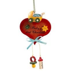 Käthes Original Baumschmuck Aus Holz<Herz Mit Kinderwagen (Baby'S First Christmas)