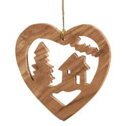 Käthe Wohlfahrt Baumschmuck Aus Olivenholz<Herz Waldszene, Olivenholz