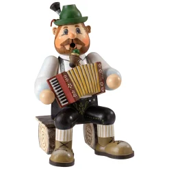 Käthes Original Bayern Motive<Holzknoddl "Bayerischer Musiker", Rauchermannchen