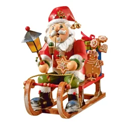 Käthes Original Räuchermänner<Holzknoddl "Weihnachtsmann Auf Schlitten", Rauchermann