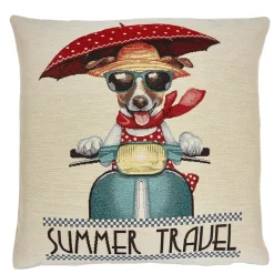 Käthe Wohlfahrt Wohndeko<Kissenhulle "Ein Hund Auf Sommerreise"