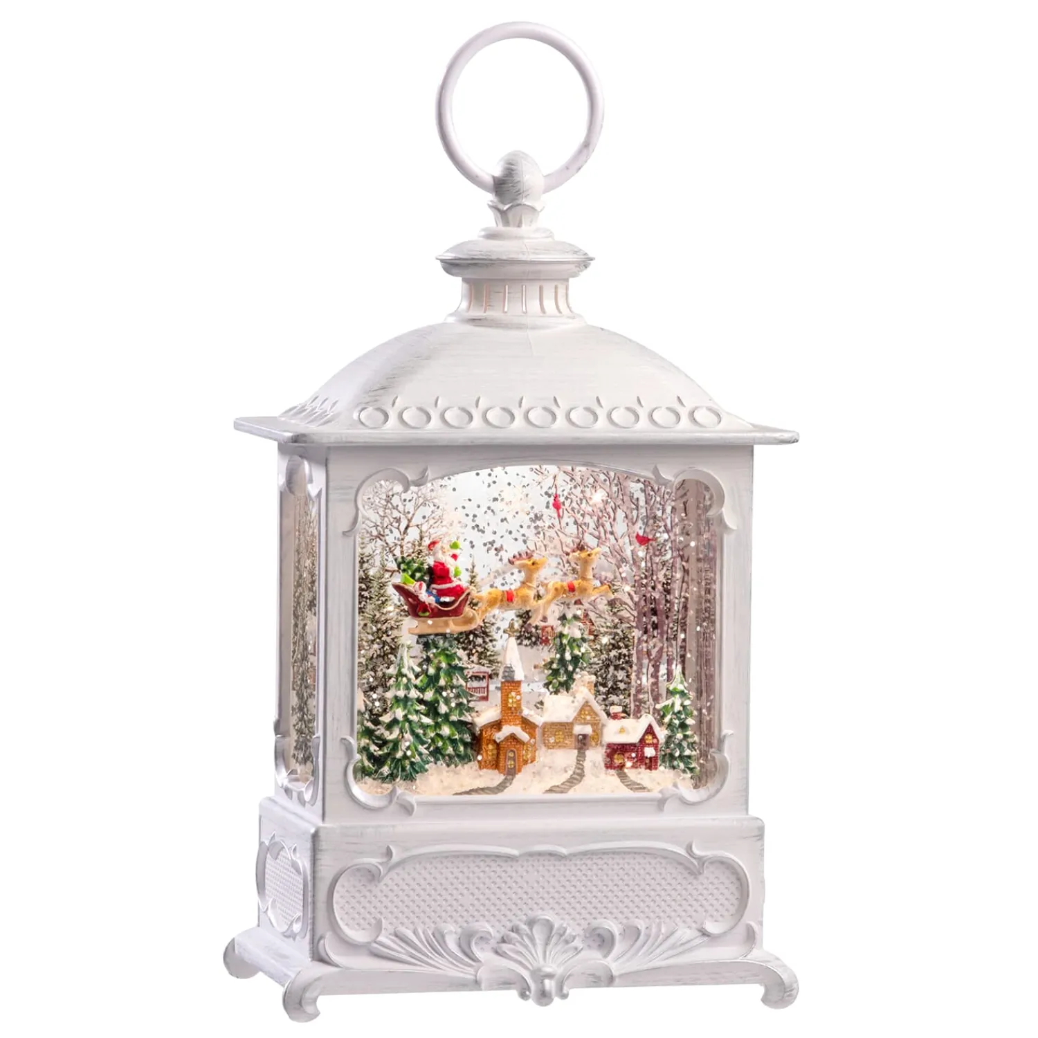 KONSTSMIDE Laternen<Led Schneelaterne "Weihnachtsmanns Reise", 25 Cm
