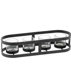 Käthe Wohlfahrt Kerzen & Teelichthalter<Metall Teelichthalter Oval, Scharz