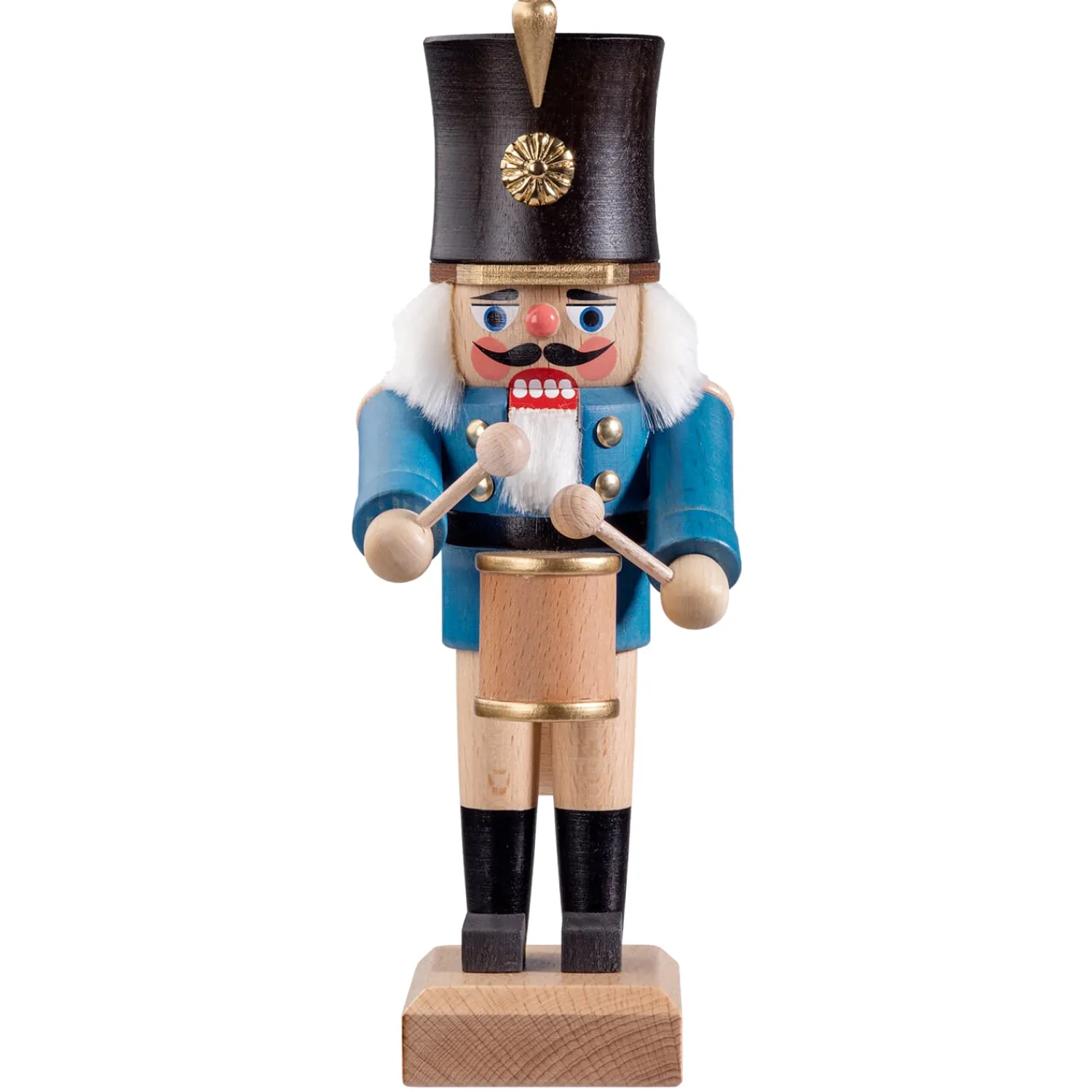 HODREWA Nussknacker<Nussknacker "Trommler", Blau/Lasiert, 20,5 Cm