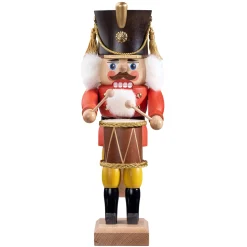 HODREWA Nussknacker<Nussknacker "Trommler", Rot/Lasiert, 30 Cm