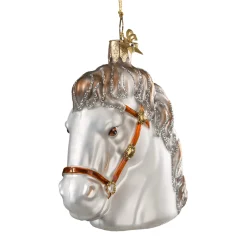 Poesie in Glas Baumschmuck Aus Glas<Pferdekopf Weis