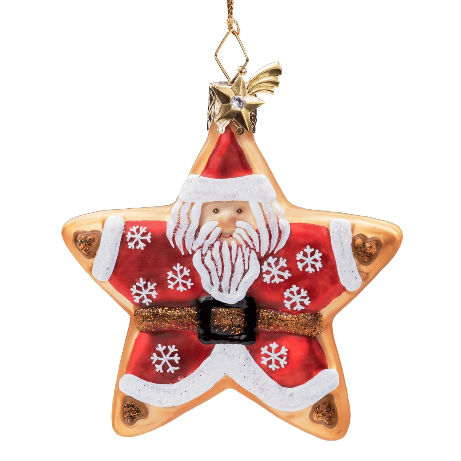 Poesie in Glas Baumschmuck Aus Glas<Platzchenstern Mit Weihnachtsmann
