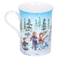 Käthe Wohlfahrt Tischdeko<Porzellan-Tasse "Schlittschuhlauf"