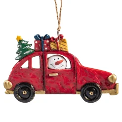 Käthe Wohlfahrt Baumschmuck Aus Kunstharz<Schneemann Im Auto