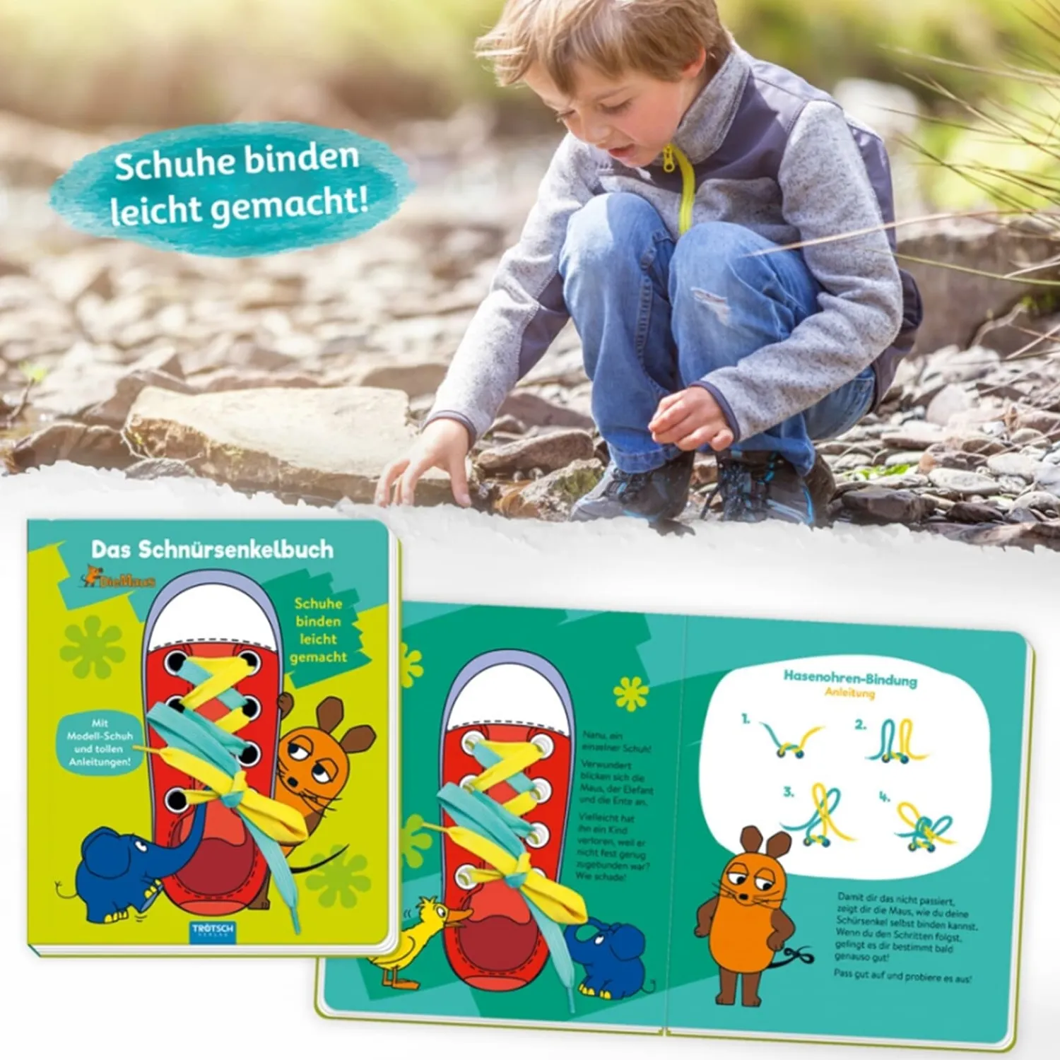 Trötsch Verlag Spielzeug<Schnursenkel-Buch "Die Maus"