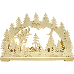 RATAGS Holzdesign Schwibbögen<Schwibbögen "Rehe In Der Abenddammerung", 115V Mit Usb A-Anschluss