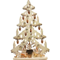 RATAGS Holzdesign Schwibbögen<Schwibbögen "Tanne Rehe An Der Futterkrippe", 230V Mit Usb A-Anschluss