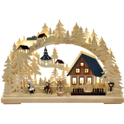 RATAGS Holzdesign Schwibbögen<Schwibbögen "Weihnacht In Seiffen", 115V Mit Usb A-Anschluss