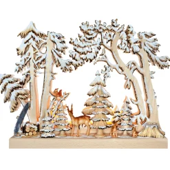 RATAGS Holzdesign Schwibbögen<Schwibbögen "Winterwaldszene", 230V Mit Usb A-Anschluss