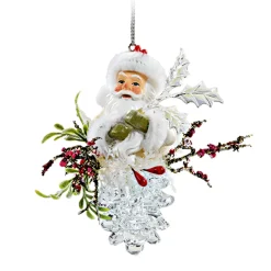 Käthe Wohlfahrt Baumschmuck Aus Acrylglas<Tannenzapfen Mit Weihnachtsmann