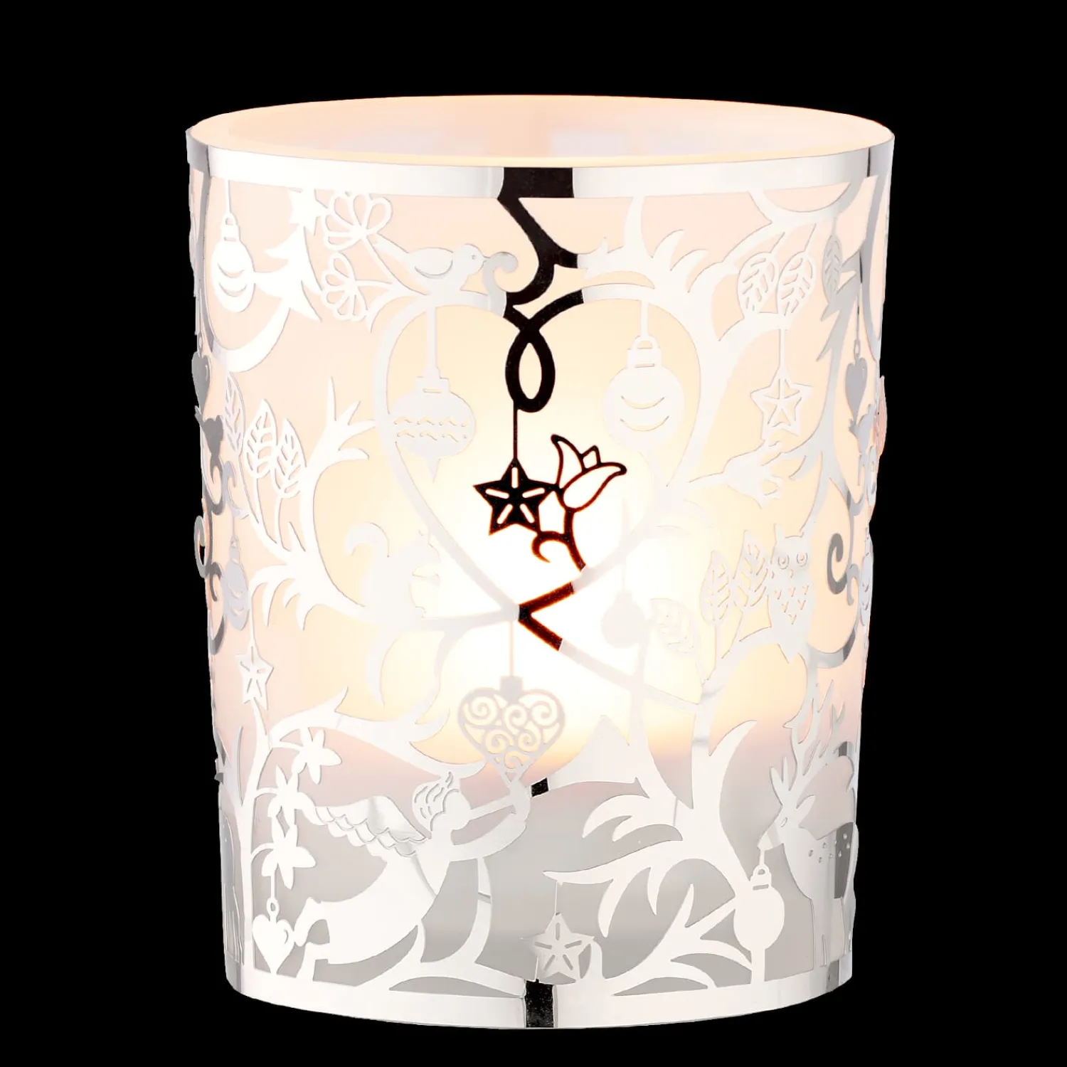 Käthe Wohlfahrt Kerzen & Teelichthalter<Teelichtglas "Waldweihnacht", Silber
